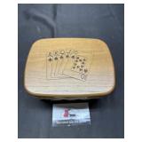 Royce craft basket with playing cards on top