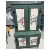 Primitive wooden lighted cabinet