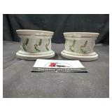 Belleek holly candle holders