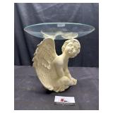 Tabletop angel with glass bowl