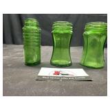 Vintage green glass bottles- no lids