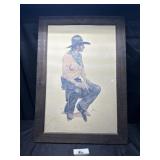 1978 Coors Cowboy framed art