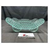 Vintage glass bowl with wheels- possibly uranium