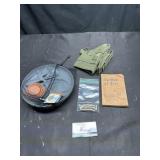 Gun holster, book, brass, misc