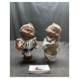 Japanese red clay figurines