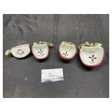Ceramic apple measuring cups