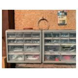 2 Plastic Hardware Organizers with Misc Hardware