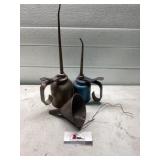 Pump oil cans and funnel