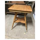Oak clawfoot card table approximately 24 in.ï¿½ by