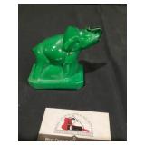 Boyd green glass elephant