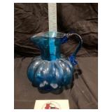 Blue water pitcher
