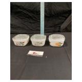 Fire king refrigerator, dishes