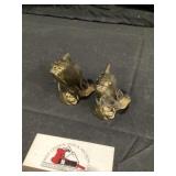 Brass fish, salt and pepper shakers