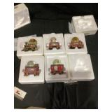 Musical  Train cars with snow globes