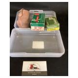 Small leather holster and misc ammo