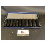 Deep well sockets, 1/2 in drive standard