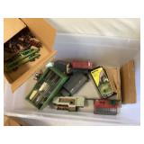 Tote of train set items