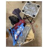 Stool, canvas cover, misc