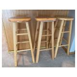 Three Oak Barstools