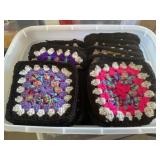 Small tote of crocheted items