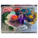 Small tote of crocheted items