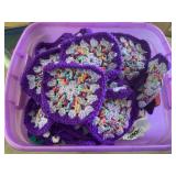Small tote of crocheted items