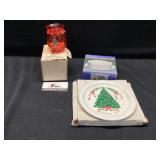 Christmas plate, hand blown glass