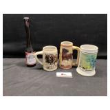 Beer stein's and blown bottle