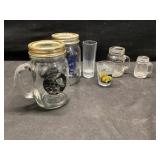 Shot glasses, mugs