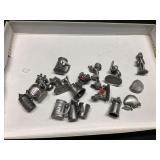 Pewter shadow box figurines
