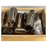 Brown glass bottles and droppers