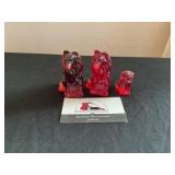 Red Glass Dog Figures