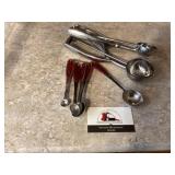 Vintage metal measuring spoons and scoops