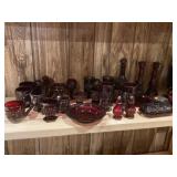 Red Avon Cape Cod dish set