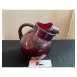 Ruby Red Glass Ball Pitcher