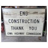 Large wooden highway commission sign