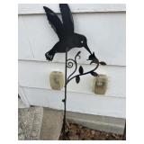 Metal hummingbird garden stake