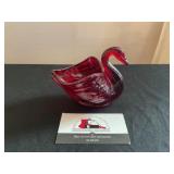 Fenton Ruby Red Glass Swan