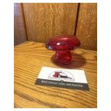 Red glass mushroom