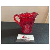Missed Glass Ruby Red Inverted Thistle Pitcher