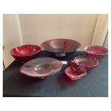 Red Glass Bowls