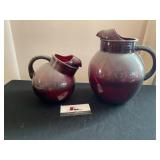 Red Ball Glass Pitchers