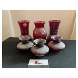 Red Glass Vases