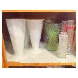 Milk glasses and vases