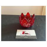 Fenton Ruby Red Tulip Candle Holder