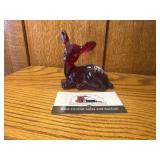 Fenton ruby red hand painted deer