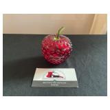 Viking Red Glass Hobnail Apple Paperweight