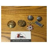 Military buttons and pins