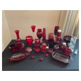 Red. Glassware
