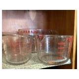 Pyrex and anchor glass measuring